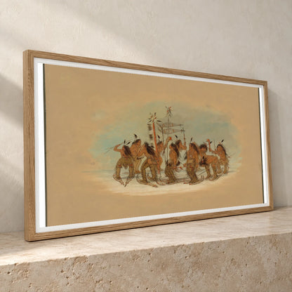 Snow Shoe Dance Ojibbeway 1965.16.136 — Famous Paintings famous paintings print by SaamCrafts