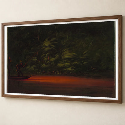 Spearing By Torchlight On The Amazon 1965.16.351 — Famous Paintings famous paintings print by SaamCrafts
