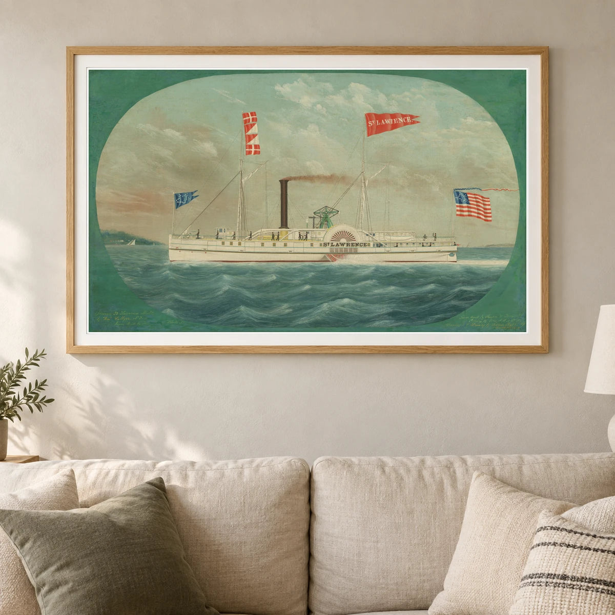 Steamer St. Lawrence 1953.5.2 — Famous Paintings shown in a styled interior