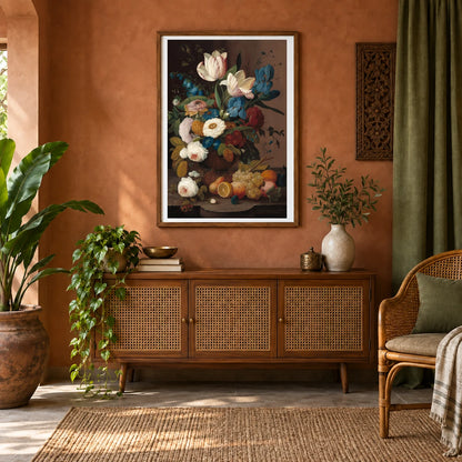 Still Life, Flowers, And Fruit 2014.136.84 — Famous Paintings shown in a styled interior