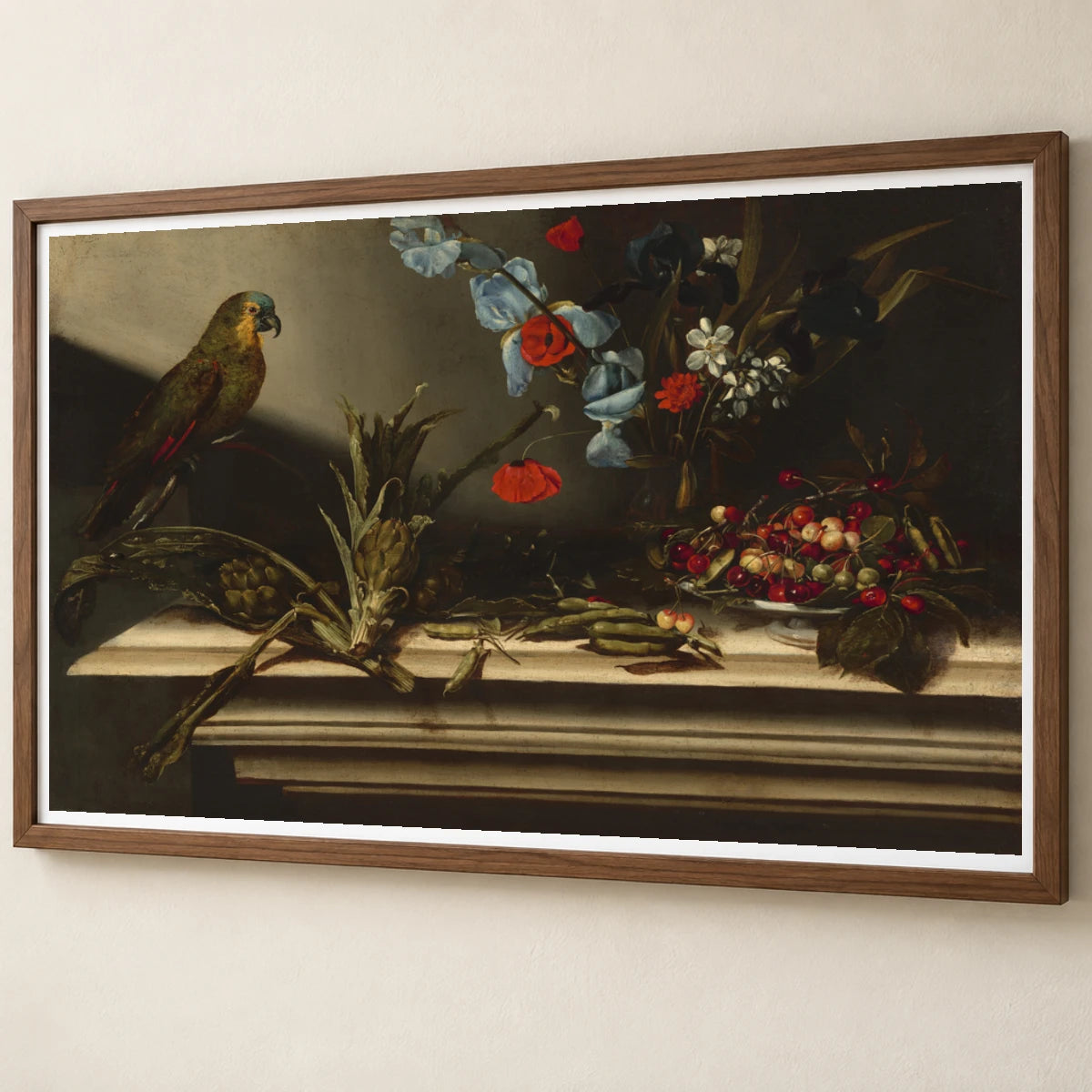 Still Life With Artichokes And A Parrot 1998.23.2 — Famous Paintings famous paintings print by SaamCrafts