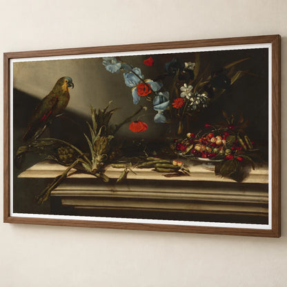 Still Life With Artichokes And A Parrot 1998.23.2 — Famous Paintings famous paintings print by SaamCrafts