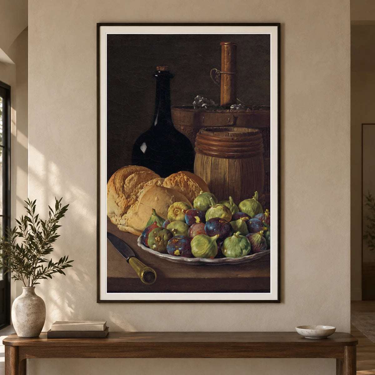 Still Life With Figs And Bread 2000.6.1 — Famous Paintings shown in a styled interior