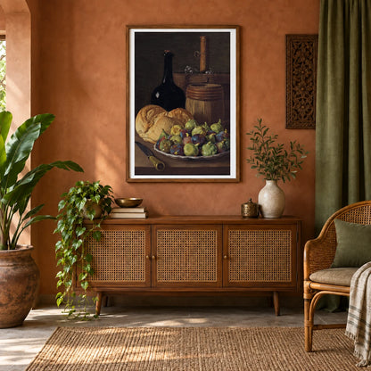 Still Life With Figs And Bread 2000.6.1 — Famous Paintings shown in a styled interior