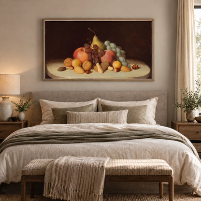 Still Life With Fruit And Nuts 2011.98.1 — Famous Paintings shown in a styled interior