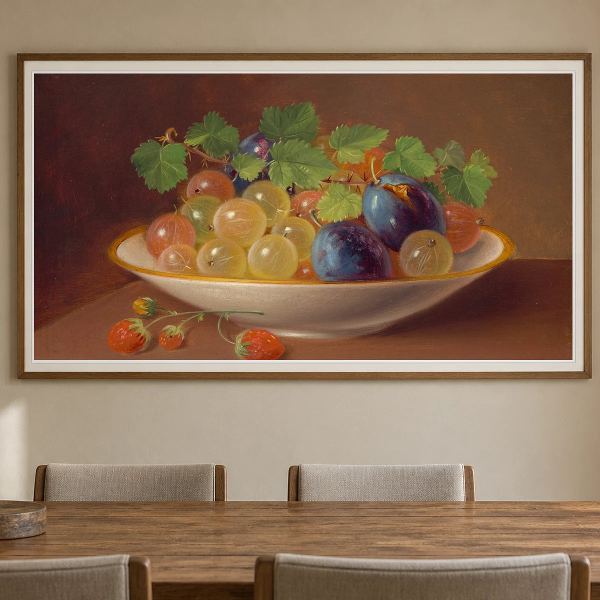 Still Life With Fruit Gooseberries In A Bowl 2018.44.4 — Famous Paintings shown in a styled interior