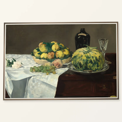 Still Life With Melon And Peaches 1960.1.1 — Famous Paintings famous paintings print by SaamCrafts