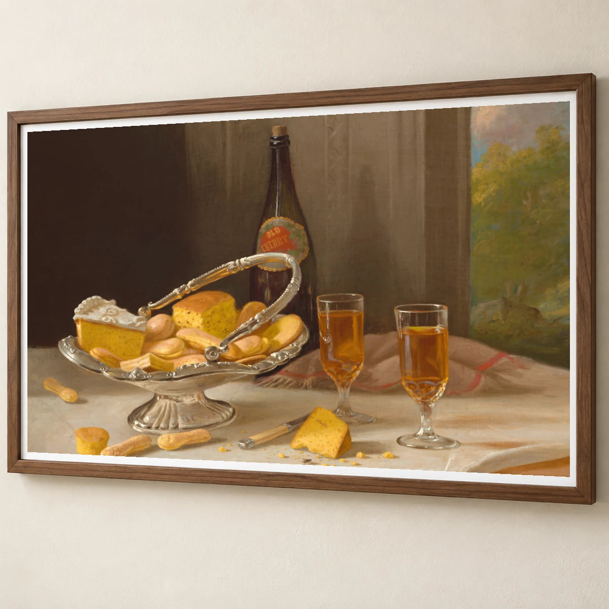 Still Life With Silver Cake Basket 2014.136.76 — Famous Paintings famous paintings print by SaamCrafts