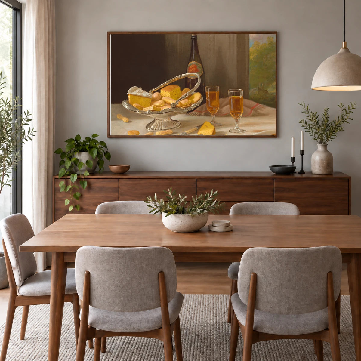 Still Life With Silver Cake Basket 2014.136.76 — Famous Paintings shown in a styled interior