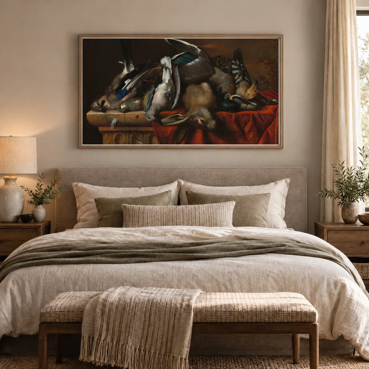 Still Life With Trophies Of The Hunt 2017.159.1 — Famous Paintings shown in a styled interior