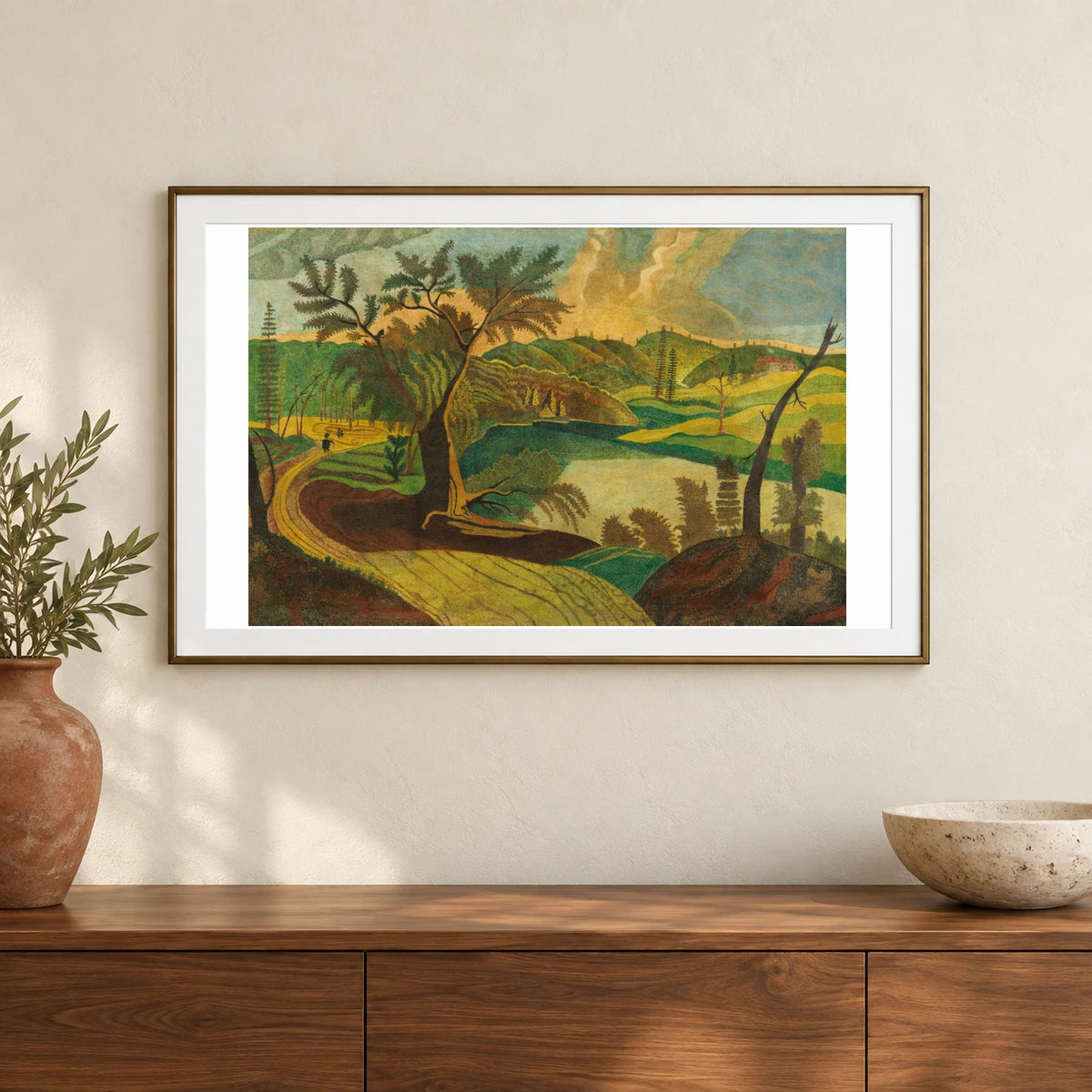 Stylized Landscape 1967.20.7 — Famous Paintings shown in a styled interior
