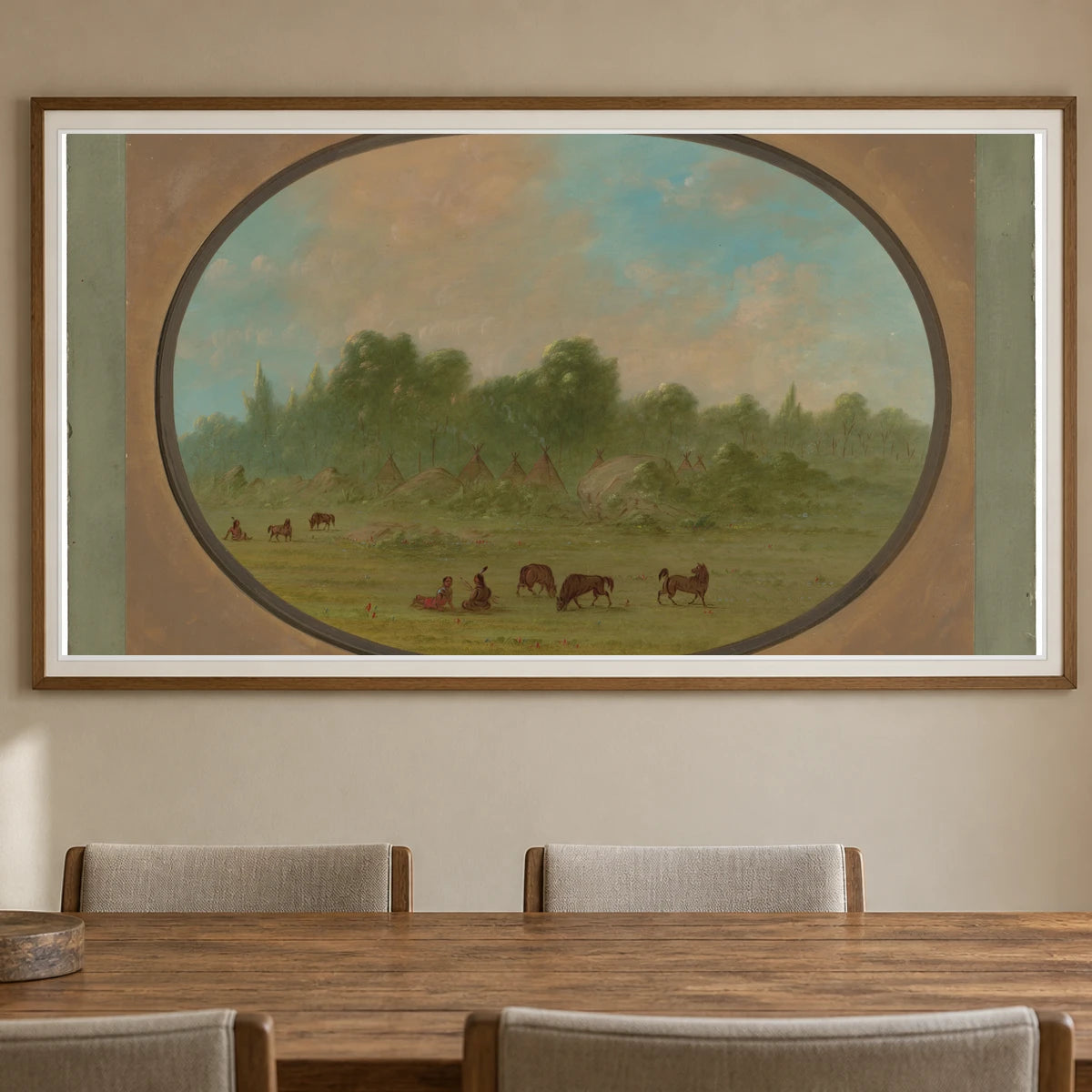 Tawahquena Village 1965.16.55 — Famous Paintings shown in a styled interior
