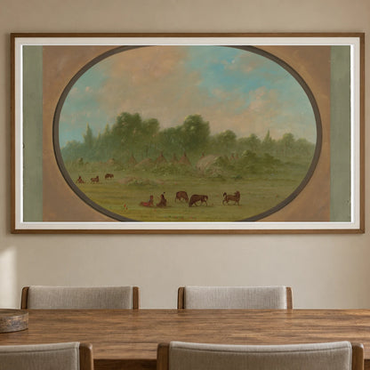 Tawahquena Village 1965.16.55 — Famous Paintings shown in a styled interior