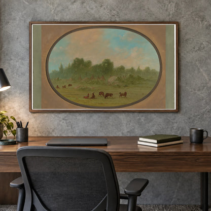 Tawahquena Village 1965.16.55 — Famous Paintings shown in a styled interior