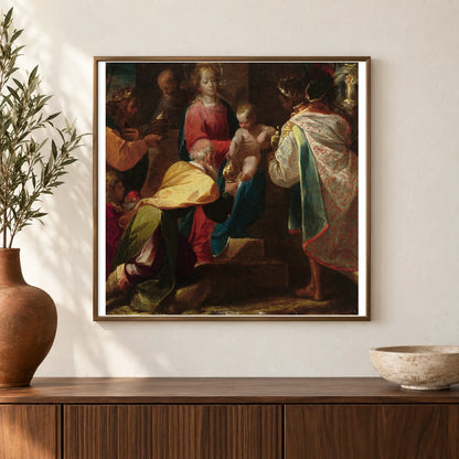 The Adoration Of The Magi 2016.87.1 — Famous Paintings shown in a styled interior