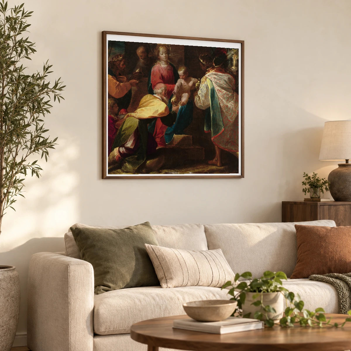 The Adoration Of The Magi 2016.87.1 — Famous Paintings shown in a styled interior