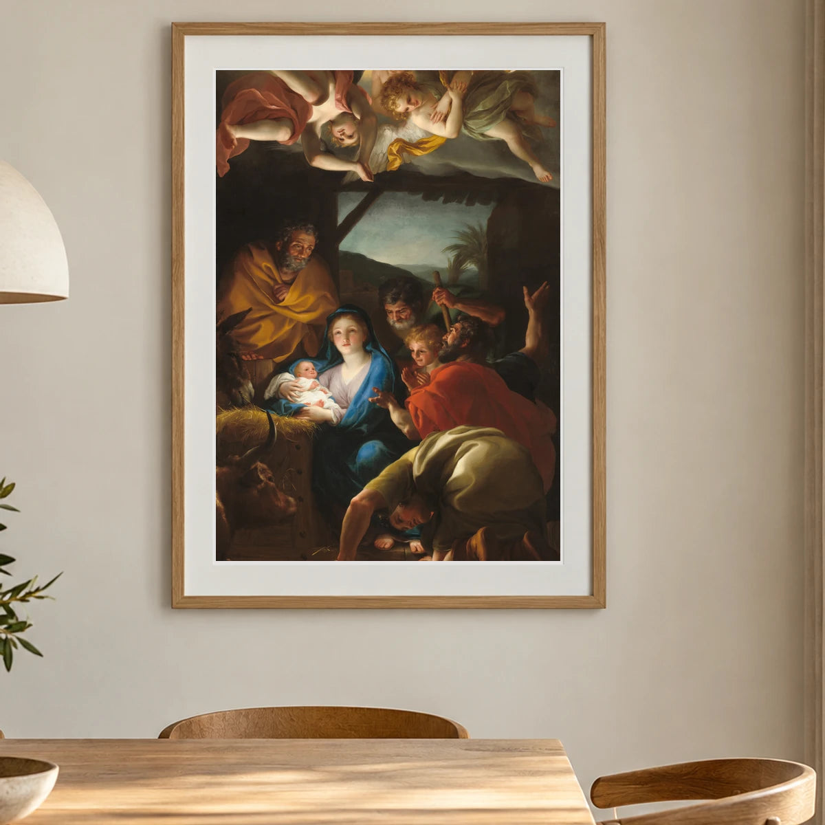 The Adoration Of The Shepherds 2014.136.114 — Famous Paintings shown in a styled interior