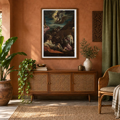 The Annunciation To The Shepherds 1939.1.126 — Famous Paintings shown in a styled interior