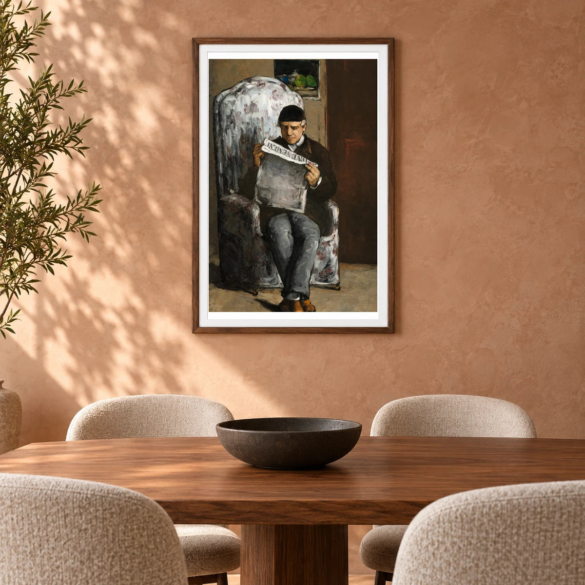 The Artist S Father, Reading L Evenement 1970.5.1 — Famous Paintings shown in a styled interior