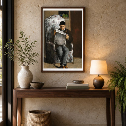 The Artist S Father, Reading L Evenement 1970.5.1 — Famous Paintings shown in a styled interior