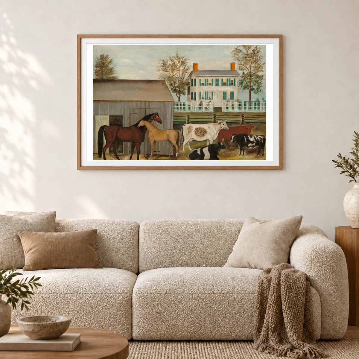 The Barnyard 1955.11.1 — Famous Paintings shown in a styled interior