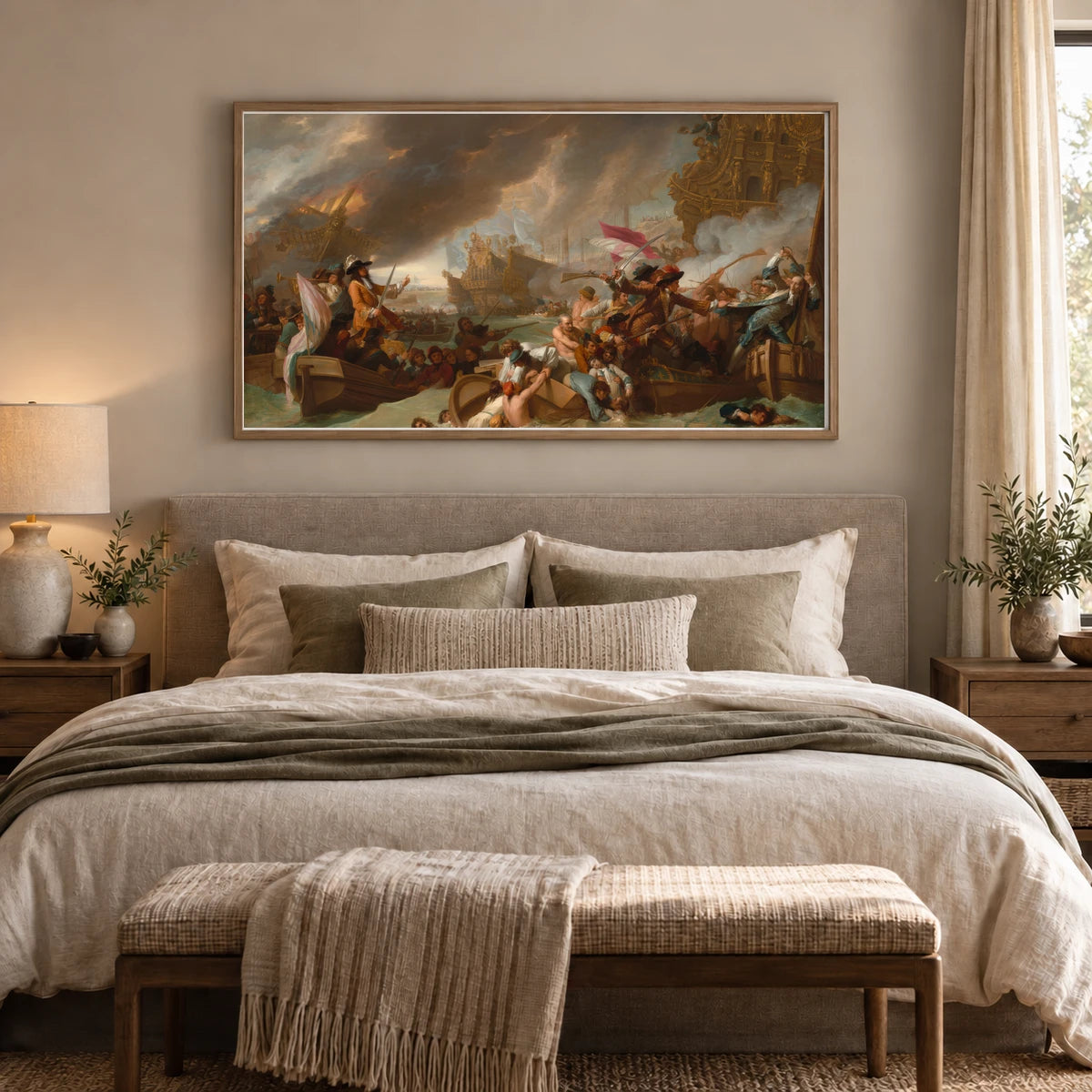 The Battle Of La Hogue 1959.8.1 — Famous Paintings shown in a styled interior