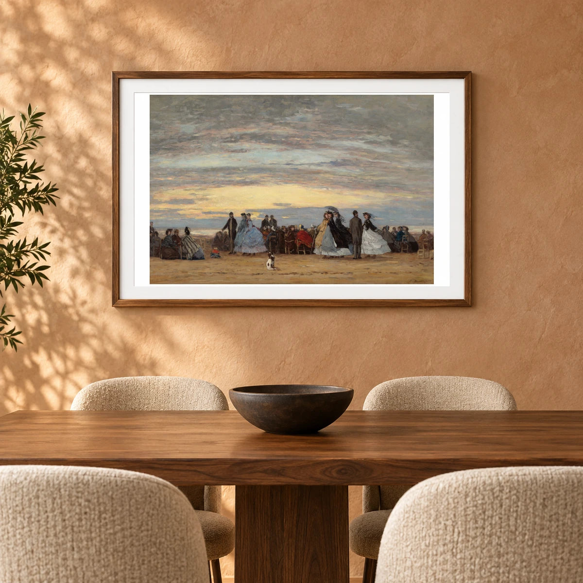 The Beach At Villerville 1963.10.4 — Famous Paintings shown in a styled interior