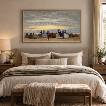 The Beach At Villerville 1963.10.4 — Famous Paintings shown in a styled interior