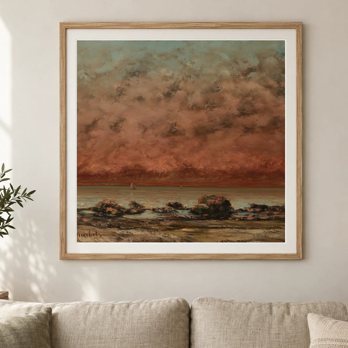 The Black Rocks At Trouville 2011.51.1 — Famous Paintings shown in a styled interior