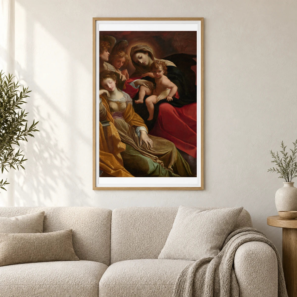 The Dream Of Saint Catherine Of Alexandria 1952.5.59 — Famous Paintings shown in a styled interior