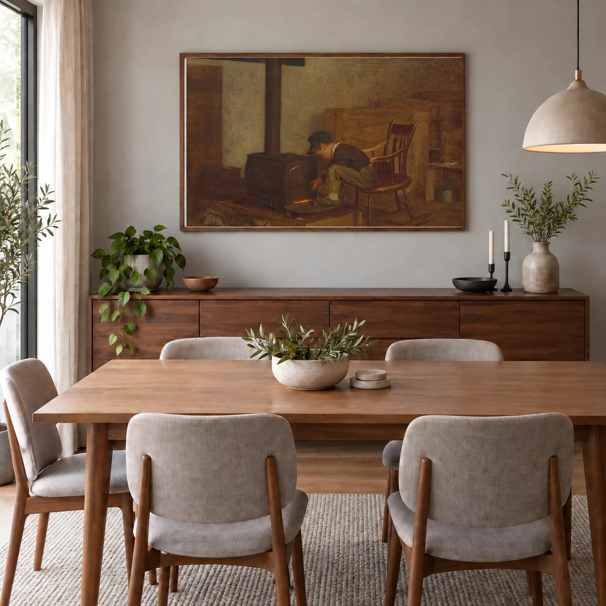 The Early Scholar 1963.10.157 — Famous Paintings shown in a styled interior