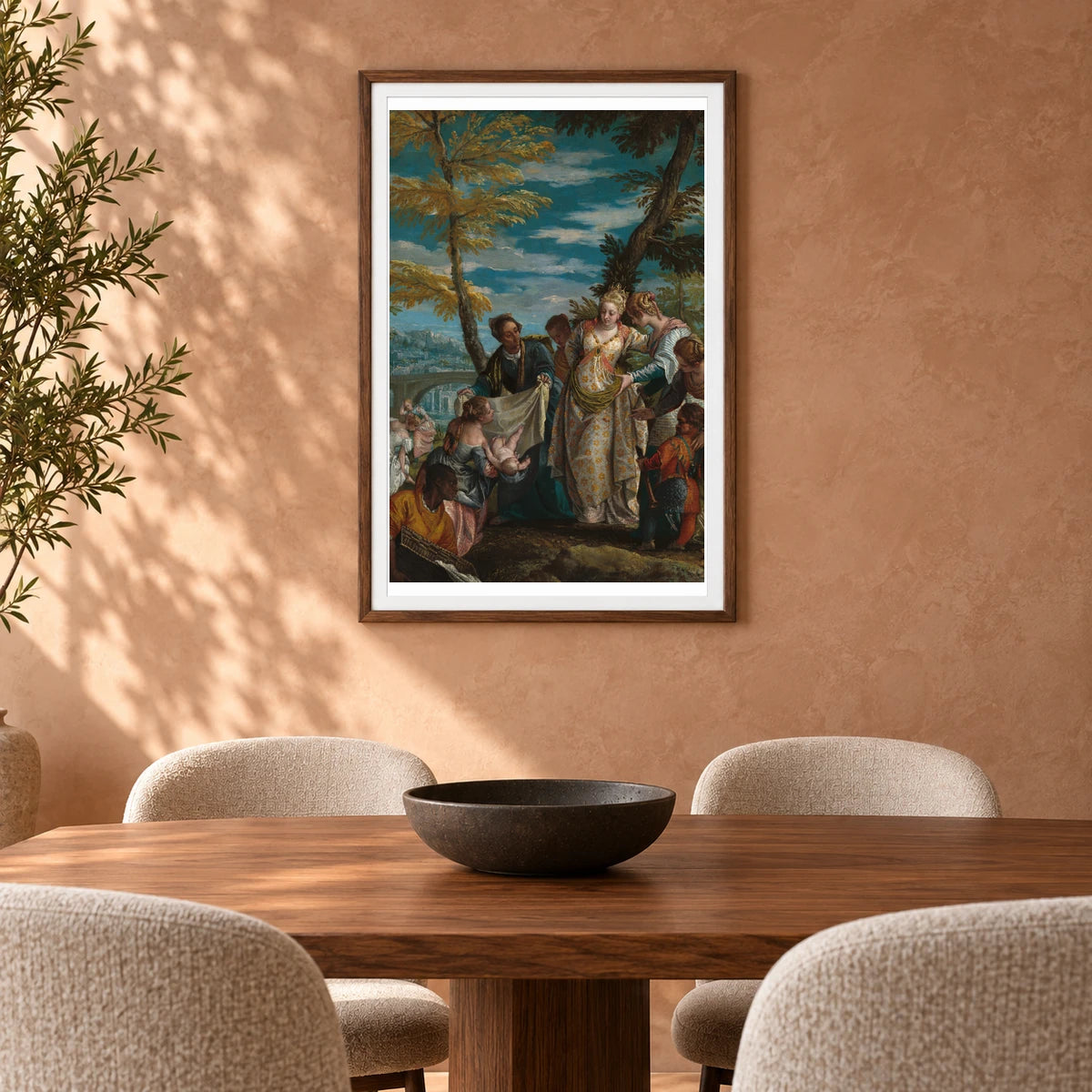The Finding Of Moses 1937.1.38 — Famous Paintings shown in a styled interior