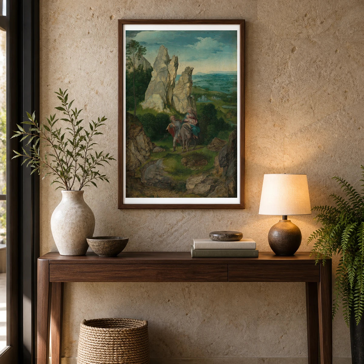 The Flight Into Egypt 1961.9.81 — Famous Paintings shown in a styled interior
