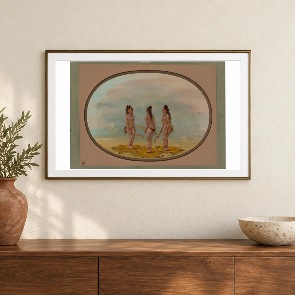 The Handsome Dance Goo A Give 1965.16.256 — Famous Paintings shown in a styled interior