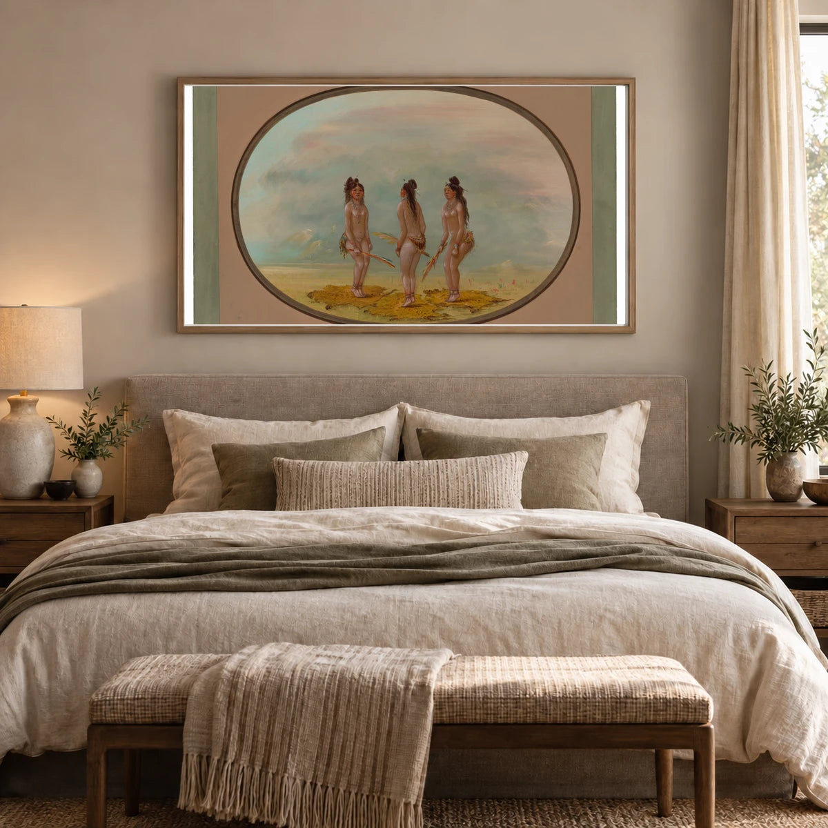 The Handsome Dance Goo A Give 1965.16.256 — Famous Paintings shown in a styled interior