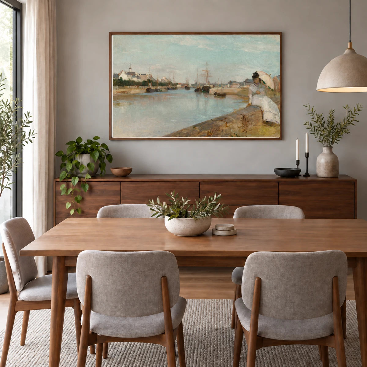 The Harbor At Lorient 1970.17.48 — Famous Paintings shown in a styled interior