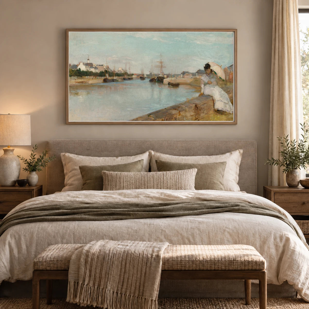 The Harbor At Lorient 1970.17.48 — Famous Paintings shown in a styled interior