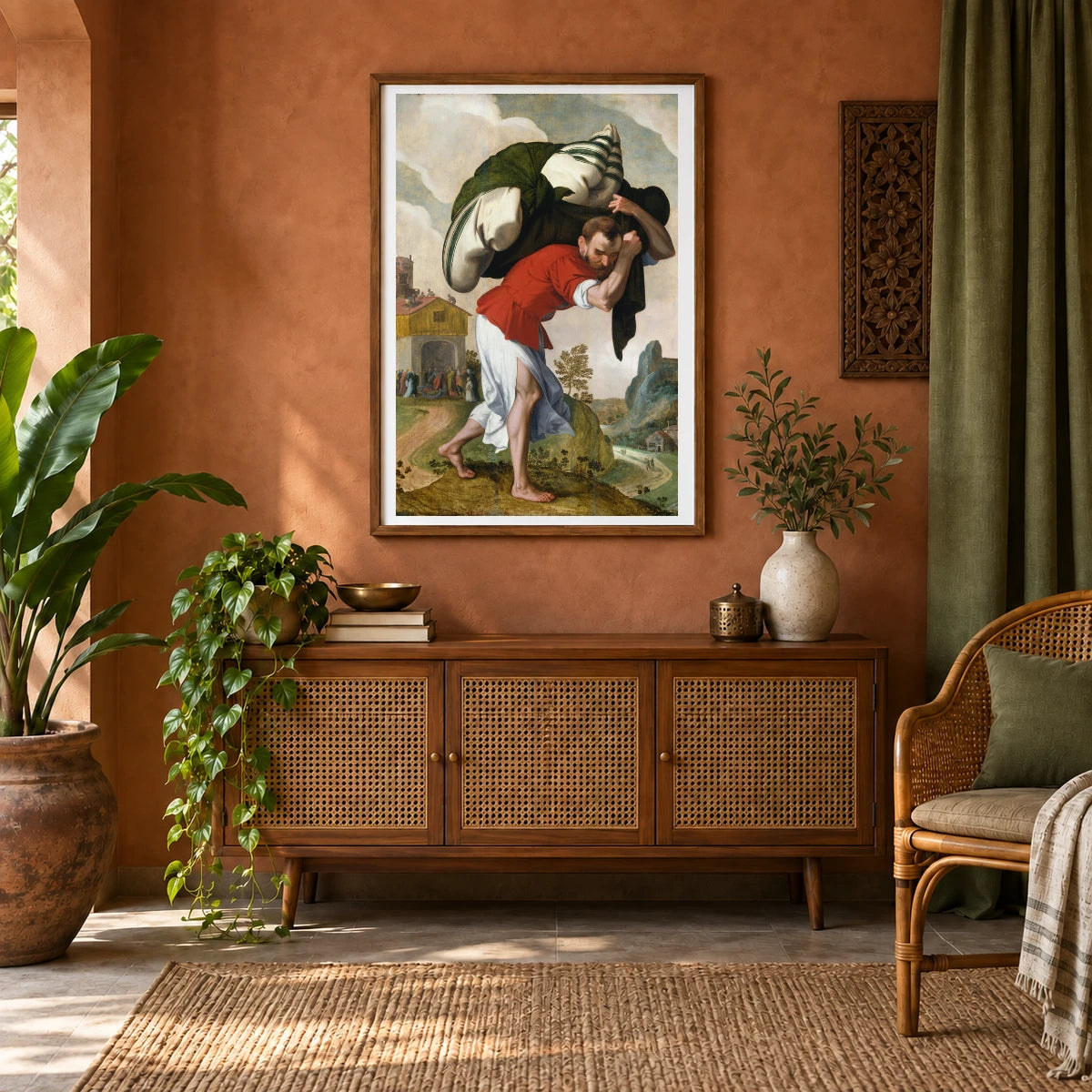 The Healing Of The Paralytic 1943.7.7 — Famous Paintings shown in a styled interior
