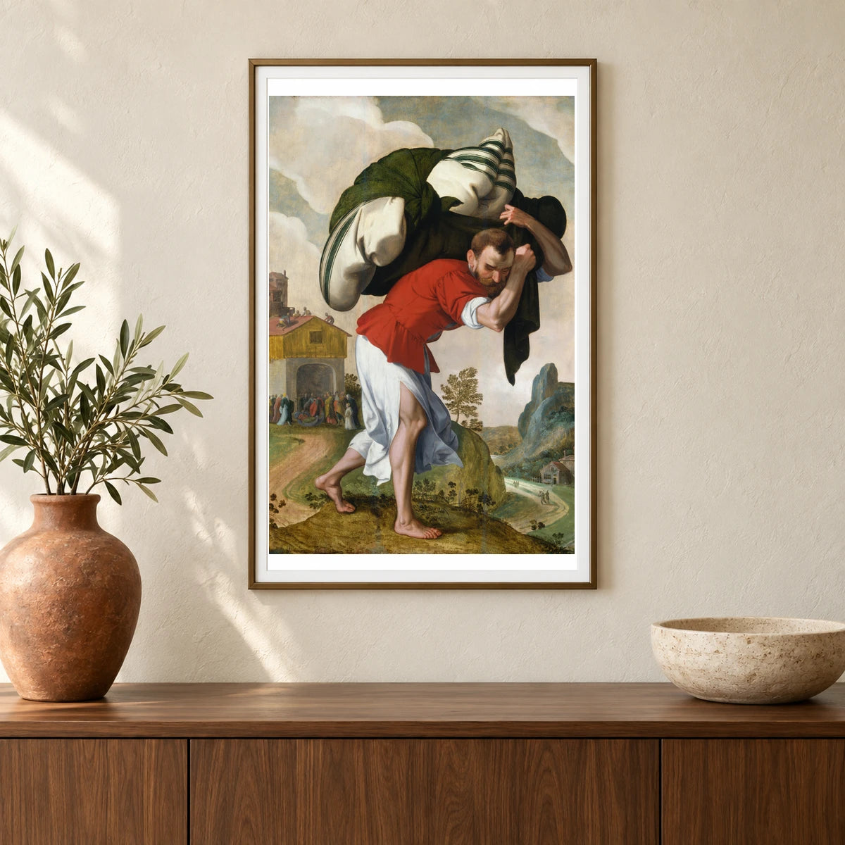 The Healing Of The Paralytic 1943.7.7 — Famous Paintings shown in a styled interior