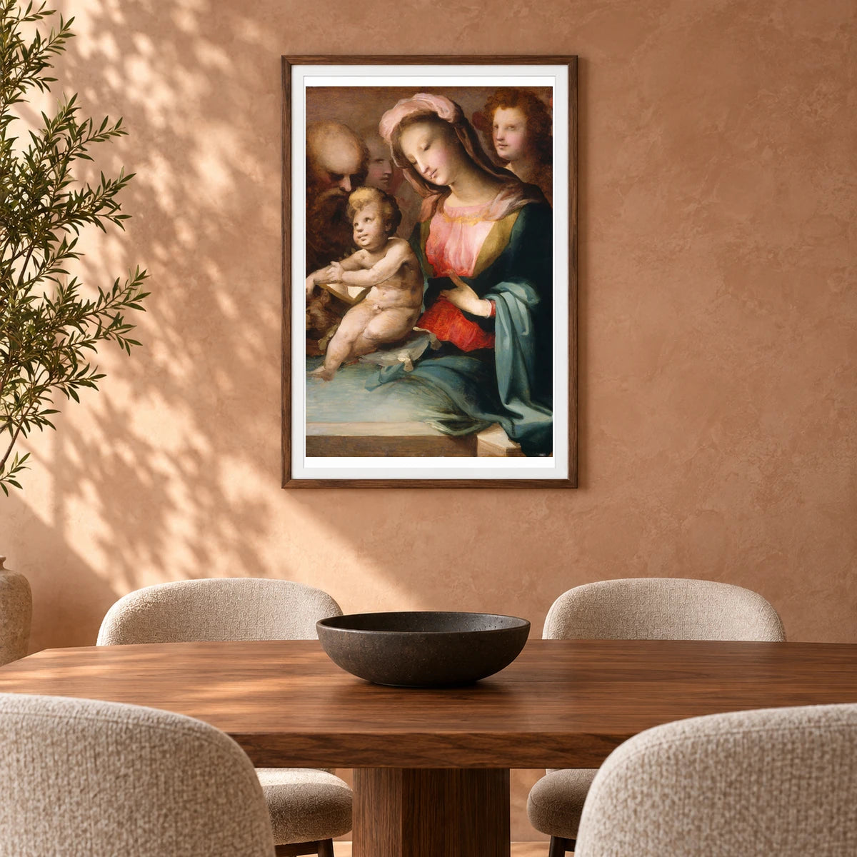 The Holy Family With Angels 1943.4.28 — Famous Paintings shown in a styled interior