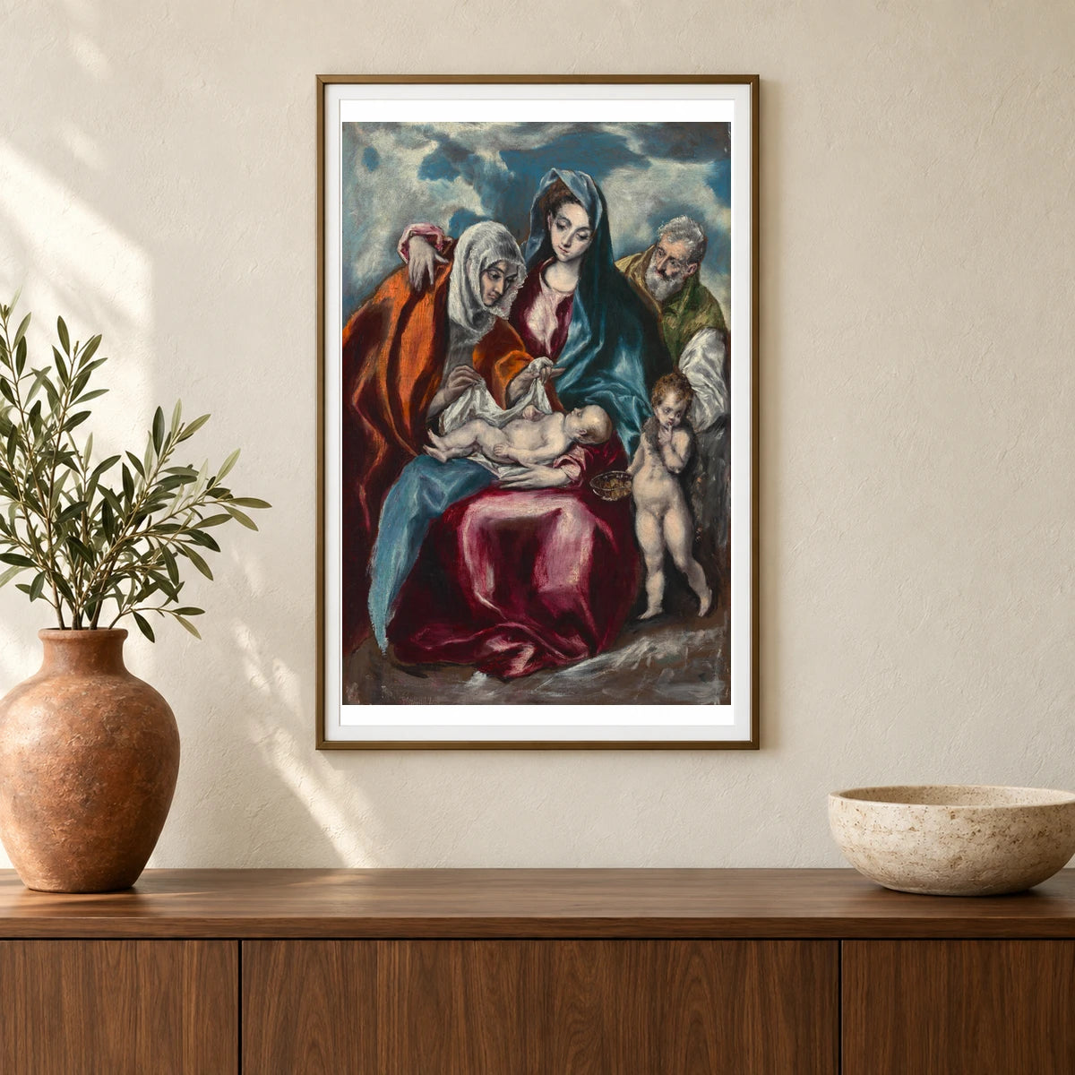 The Holy Family With Saint Anne And The Infant John The Baptist 1959.9.4 — Famous Paintings shown in a styled interior