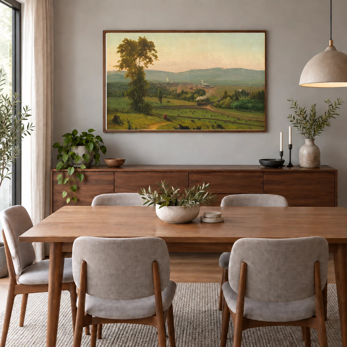 The Lackawanna Valley 1945.4.1 — Famous Paintings shown in a styled interior