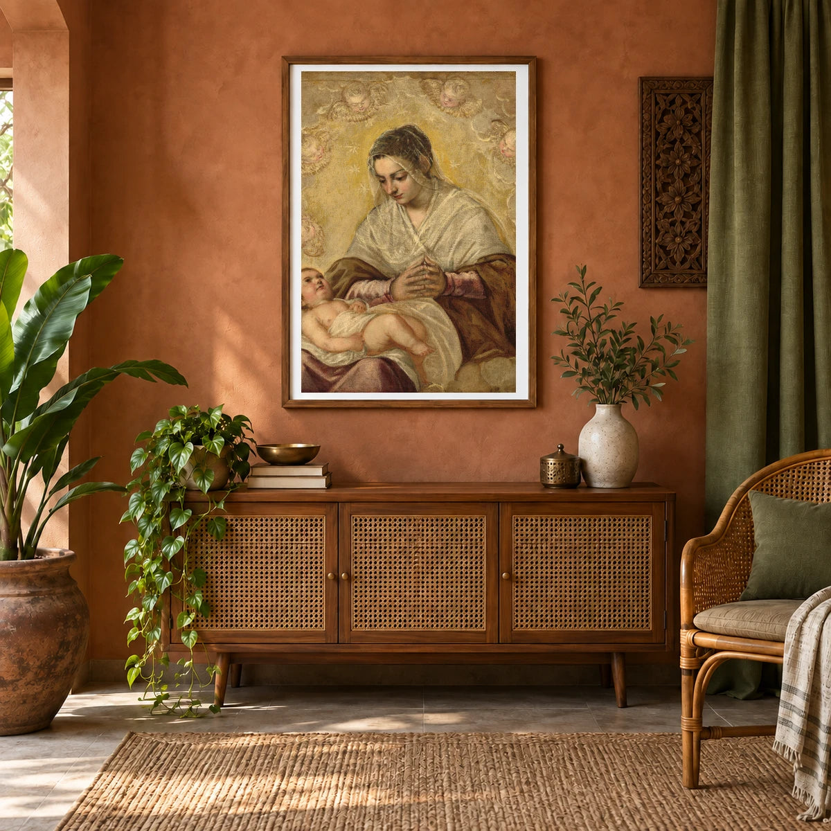 The Madonna Of The Stars 1947.6.6 — Famous Paintings shown in a styled interior