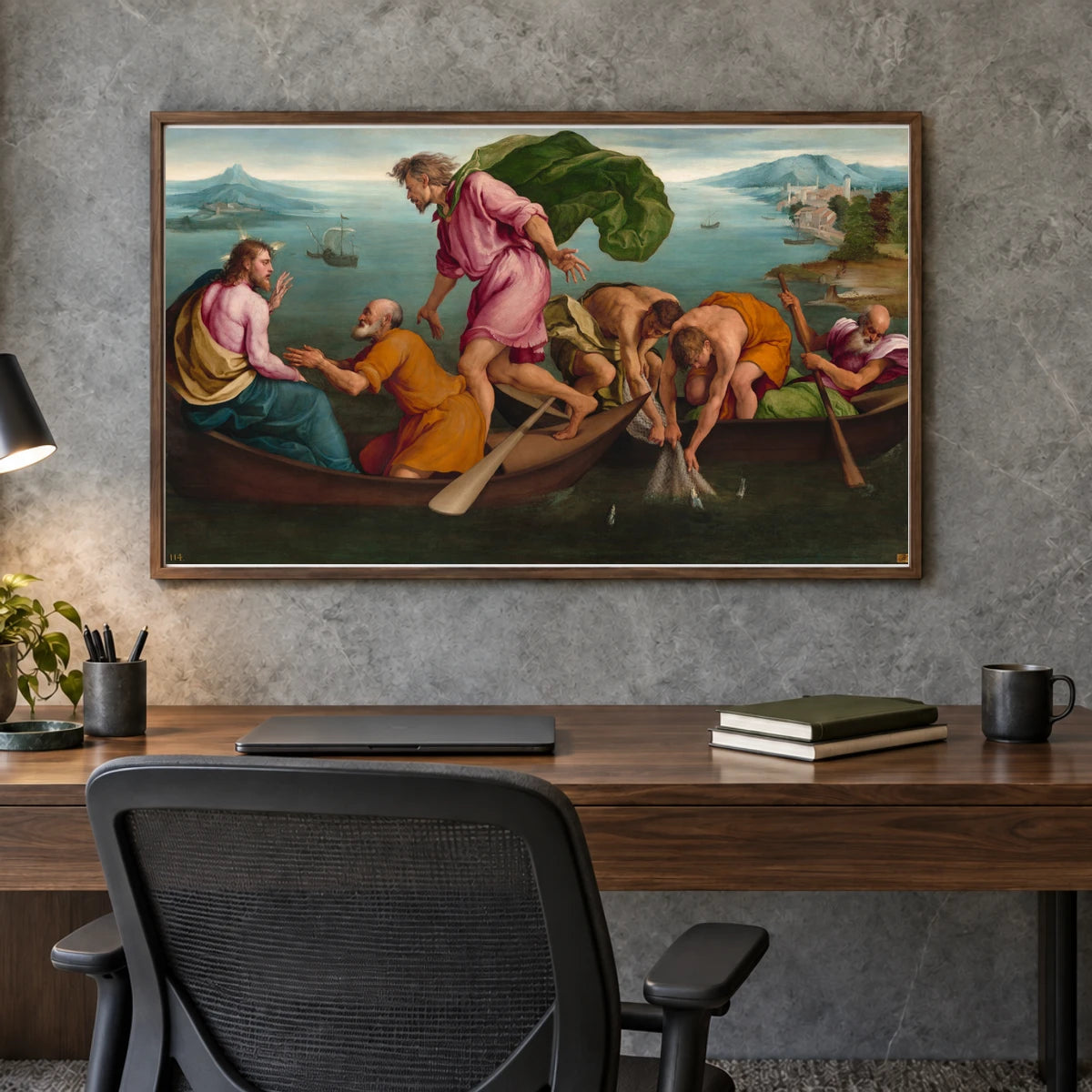 The Miraculous Draught Of Fishes 1997.21.1 — Famous Paintings shown in a styled interior