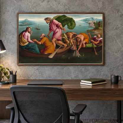 The Miraculous Draught Of Fishes 1997.21.1 — Famous Paintings shown in a styled interior