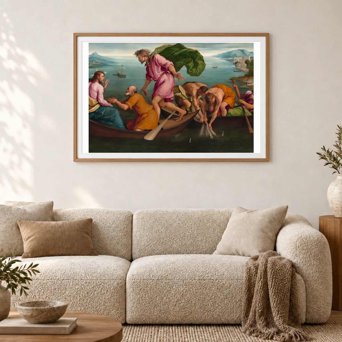 The Miraculous Draught Of Fishes 1997.21.1 — Famous Paintings shown in a styled interior