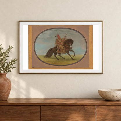 The Running Fox On A Fine Horse Saukie 1965.16.97 — Famous Paintings shown in a styled interior