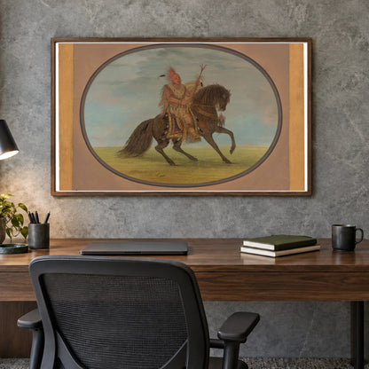 The Running Fox On A Fine Horse Saukie 1965.16.97 — Famous Paintings shown in a styled interior