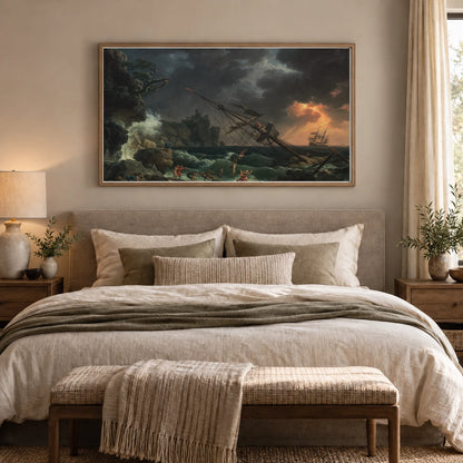 The Shipwreck 2000.22.1 — Famous Paintings shown in a styled interior