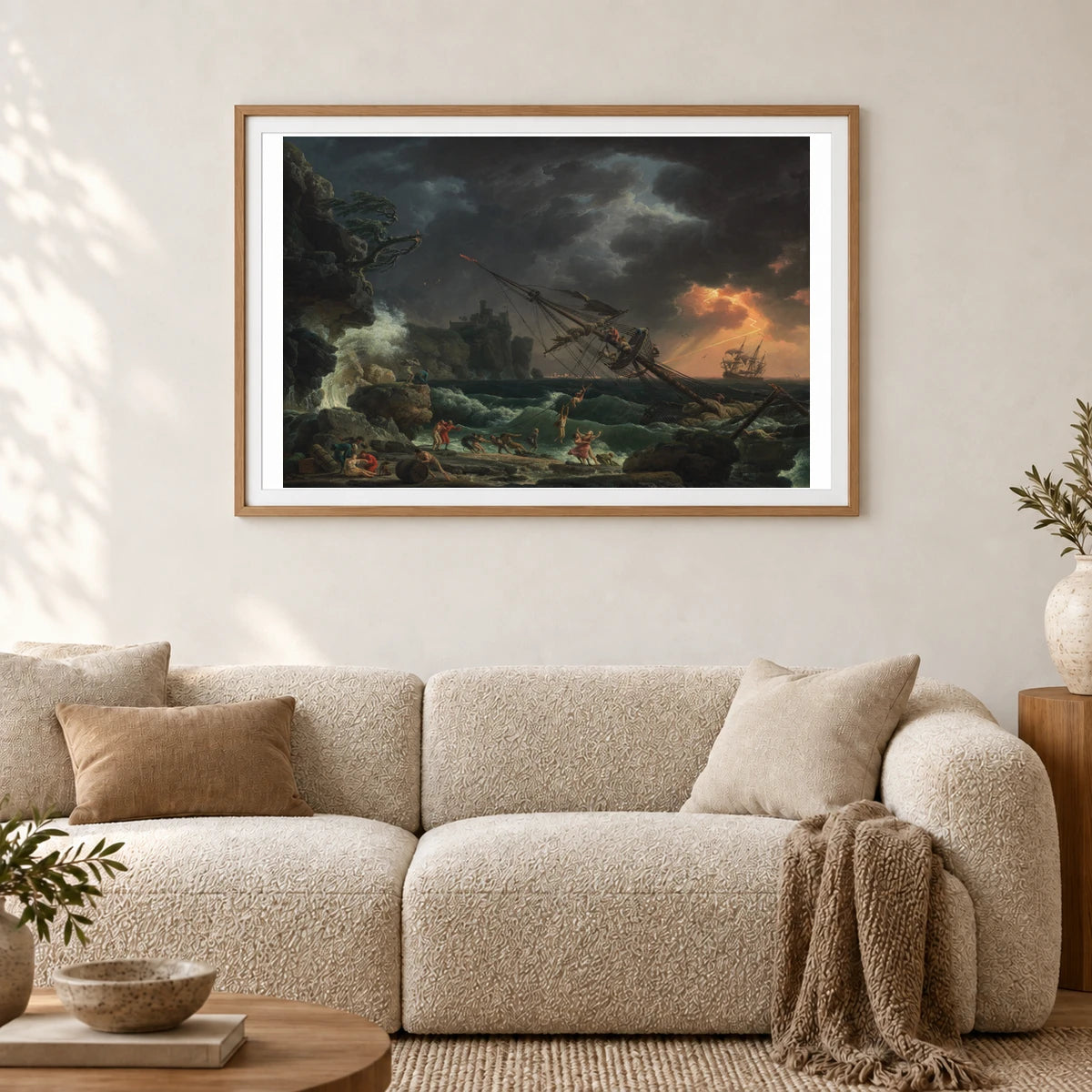 The Shipwreck 2000.22.1 — Famous Paintings shown in a styled interior
